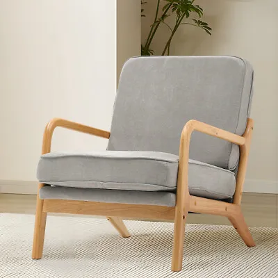 Lounge Living Room Mid Century Sofa Armchair Single Padded Seat Loveseat Fabric • £145.95