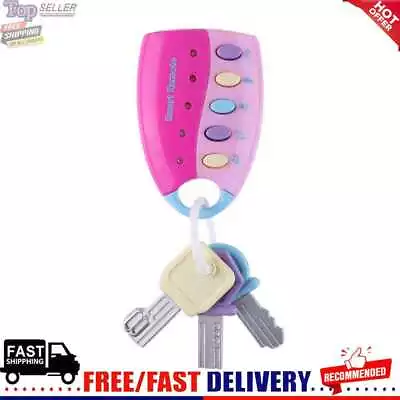 Musical Car Key Toy Flash Sounds Remote Car Voices Vocal  For Baby (Pink) • £7.33