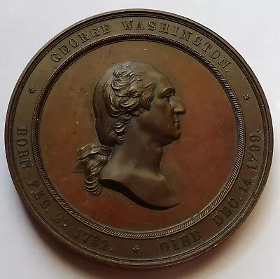 1860 U.S. Mint Cabinet Of Medals Inaugurated George Washington Born Died Medal • $113.61
