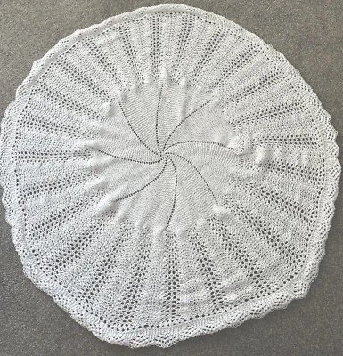 £28 • Buy Hand Knitted 3 Ply White Baby Shawl. From A Smoke Free Home.