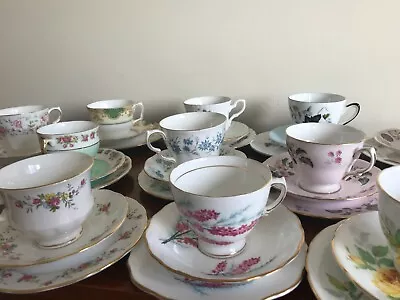 £3.50 • Buy Lovely Assorted Vintage Bone China Trios -  Teacup, Saucer, Tea Plate  