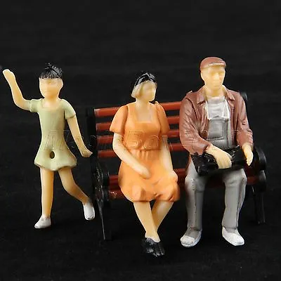 10 Model People Figures For Train Railway Layout Scenery DIY Scale 1:25 Painted • £5.03