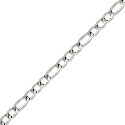 Figaro Chain 14K White Gold 2.5-3.5mm Men Women Hollow Necklace Chain 16 -24  • $367.20