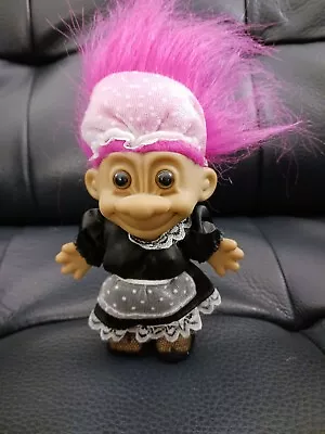 Russ French Maid Troll Doll 18544 Pink Hair • $18