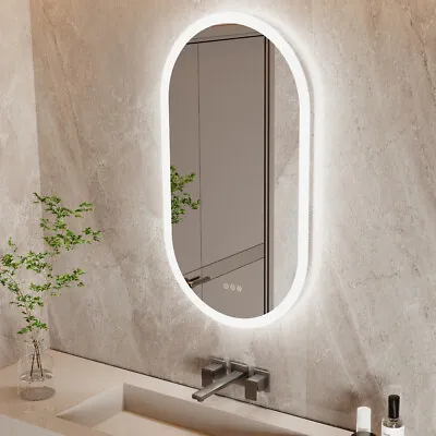 Oval Ultra Bright LED Bathroom Mirror Wall Mount Anti-Fog Dimmable Vanity Mirror • $139.91