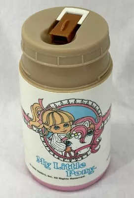 Vintage 1985 Aladdin My Little Pony Thermos Pink & White Hasbro - No Lid • $13.99