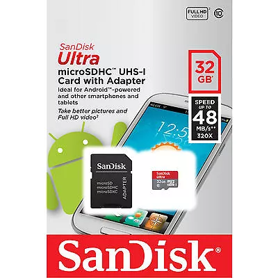 SanDisk 32GB Mobile Ultra Micro SD HC Class 10 Memory Card 32G Micro SDHC 48MB/s • $8.50