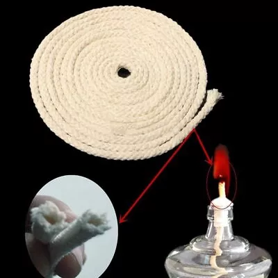 5Meters Long Cotton Wick Burner For Oil Kerosene Alcohol Lamp Torch Wine Bottle • £3.49