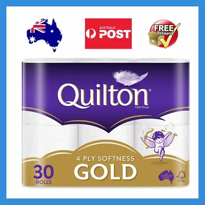  NEW -Quilton 4 Ply Toilet Tissue (140 Sheets Per Roll 11cm X 10cm) Pack Of 30 • $32.95