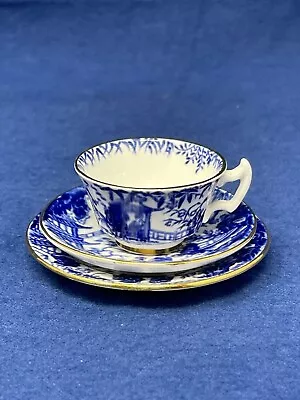 Royal Crown Derby Blue Mikado Miniature Trio • $127.22