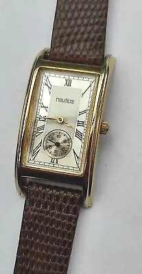 Nautica Gold Tone Rectangle Unisex Luxury Quartz Watch • £32.95