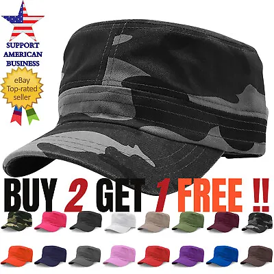 Men's Camo Military Cap - Cadet Style Hat For Outdoor Wear Cotton Dad Hats • $8.94