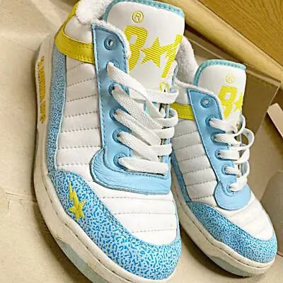 A BATHING APE Bapesta Sneaker Shoes White X Blue US9 Used From Japan • $481.25