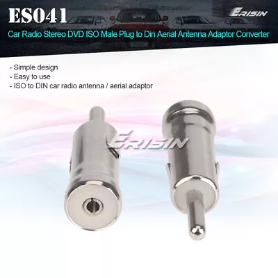 ISO Female To Din Male Radio Aerial Antenna Adapter Converter For Car Stereos • £1.99