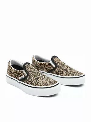 Vans Classic Slip On VN0A4BUTYS51 Children's Leopard Black Sneakers Shoes B807 • $36