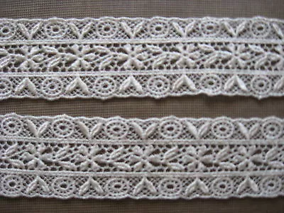 9 1/2 Yds Lovely Ivory Floral Rayon Venise Lace. • $14.99