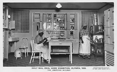 Postcard Daily Mail Ideal Home Exhibition Olympia 1926 The American Kitchen • £5.90