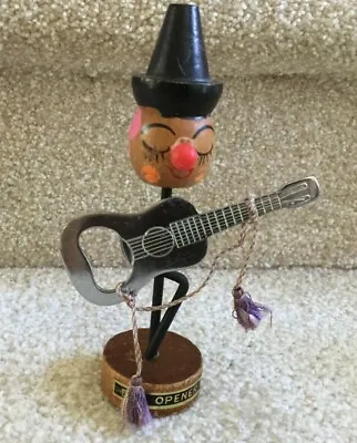 Vintage Guitar Magnetic Bottle/Can Opener Wood & Metal Clown?? FREE SHIP • $15.99