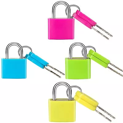 4 Pack Suitcase Locks With Keys Colorful Mini Padlocks For Backpacks Boxes • $9.99