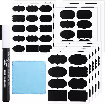 - Chalkboard Labels 100Pc Assorted Shapes 1 White Chalk Marker And • $11.99