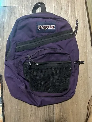 Vintage 90’s Jansport Backpack School Book Bag Travel Hiking Mesh Pocket Purple • $45