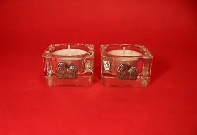 £17.99 • Buy Shih Tzu Dog Motif On A Pair Of Square Glass Tea Light Candle Holders Xmas Gift