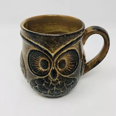 VTG Holt Howard Owl Pottery Textured 3D Stoneware COFFEE MUG Cup Japan(unmarked) • $12.99