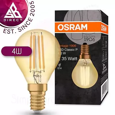 Osram 4W 1906 LED Vintage Mini Globe SES Light Lamp Bulb│Filament Gold Glass│E14 • $32.46