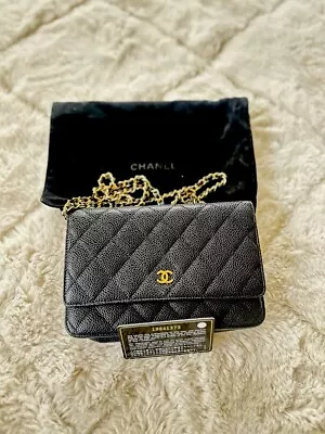 CHANEL Wallet On Chain Bag Black Caviar Excellent Condition -RRP ($5450) • $3600