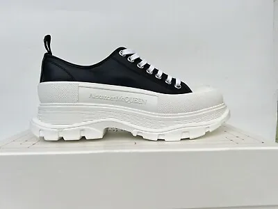 New Alexander McQueen Men White Black Tread Slick Sneaker Shoe Size EU 44 US 11 • $246.49