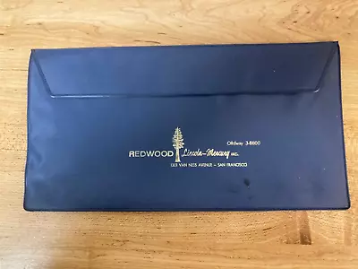 Vintage Redwood Lincoln Mercury San Francisco CA Owners Manual Plastic Pouch • $19.99