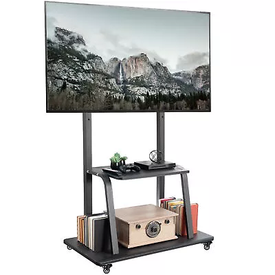 VIVO Heavy Duty Steel Mobile TV Cart For 42  To 100  Screens W/ Metal AV Shelf • $239.99