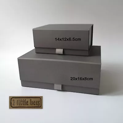 Luxury Magnetic GIFT BOXES Grey Birthday Wedding Christmas Celebration Medium UK • £5.75