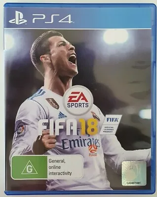 Playstation 4 FIFA 18 Very Good Condition Works Perfectly PS4 Ronaldo Cover • $8.99