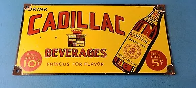 Vintage Cadillac Porcelain Gas Soda Beverage Bottles Cola General Store Sign • $144.47