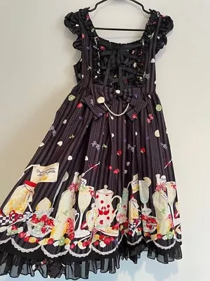 Japenese Brand - Metamorphose Fruit Punch Soda Print Dress In Black • $245