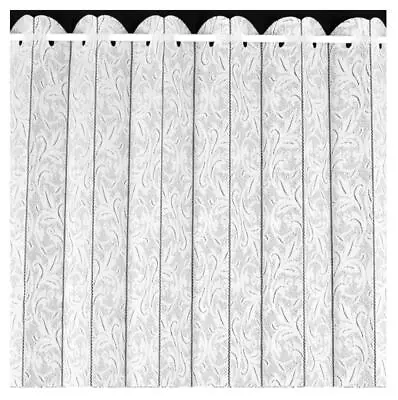 Valencia Net Voile Louvre Vertical Pleated Window Blind Panel - White • £9.99