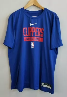 Los Angeles Clippers Nike Authentics Dri-Fit Short Sleeve Blue Shirt Men's XLT • $24.99