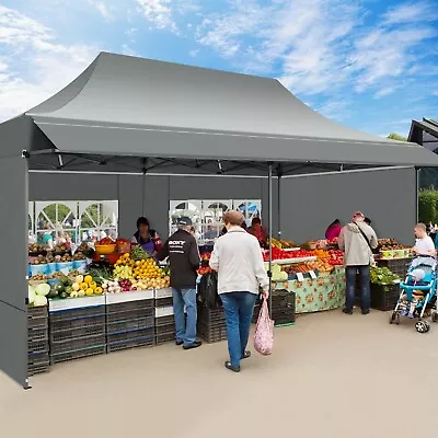 10x20ft Pop Up Canopy With Awning Heavy Duty Outdoor Commercial Vendors Gazebo • $284.99