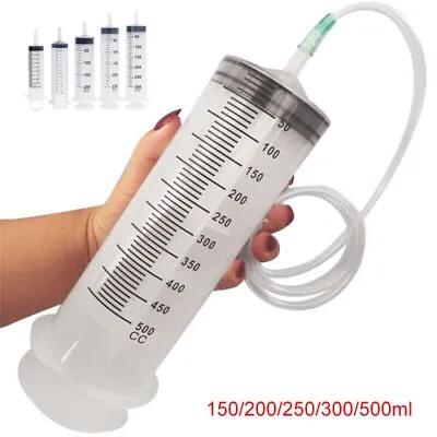 150ml-500ml Syringe Syringes Large Capacity Reusable Pump Measuring 1.3m Tube • $21.31