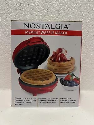 Nostalgia My Mini Personal Electric Waffle Maker 5  - Red New • $13.49
