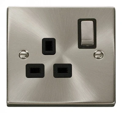 £11 • Buy Click Deco Satin Chrome 13A Single Switched Socket VPSC535BK