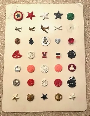 34 Vintage WWI & WWII Military Buttons • $19.95