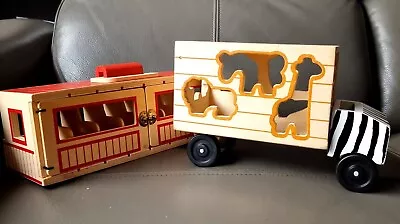 Melissa & Doug Wooden Show Horse Stable And Rescue Truck No Animals Included • £11