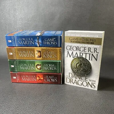 Game Of Thrones 1-5 George RR Martin Paperback Lot A Song Of Ice And Fire Series • $18