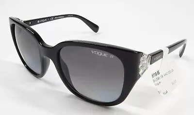 Vogue Womens Sunglasses VO5061SB Gloss Black Frame Grey Polarized Lenses • $29.95