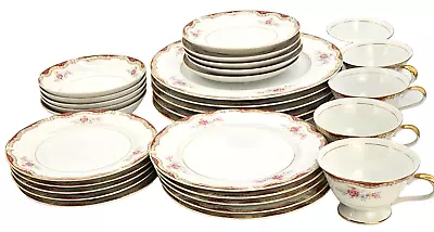 Vintage 1951  Seyei Fine China Japan Burgundy # 7604 (5) PLace Settings 6PCS Ea. • $227.50