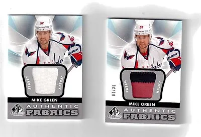 Mike Green 12-13 Sp Game Used 2 Color Jersey Patch Sp #d /35 2 X Lot Capitals  • $18.99