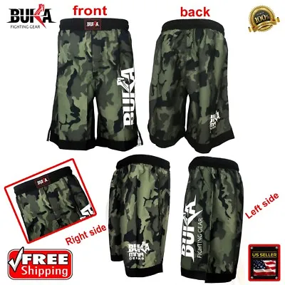 BUKA New MMA Boxing Shorts Gym Muay Thai UFC Cage Fight BJJ Grappling Camo Pants • $14.99