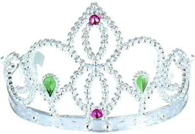 £4.99 • Buy Silver Jewelled Diamond Princess Tiara Role Play Queen Women Side Grip Plastic